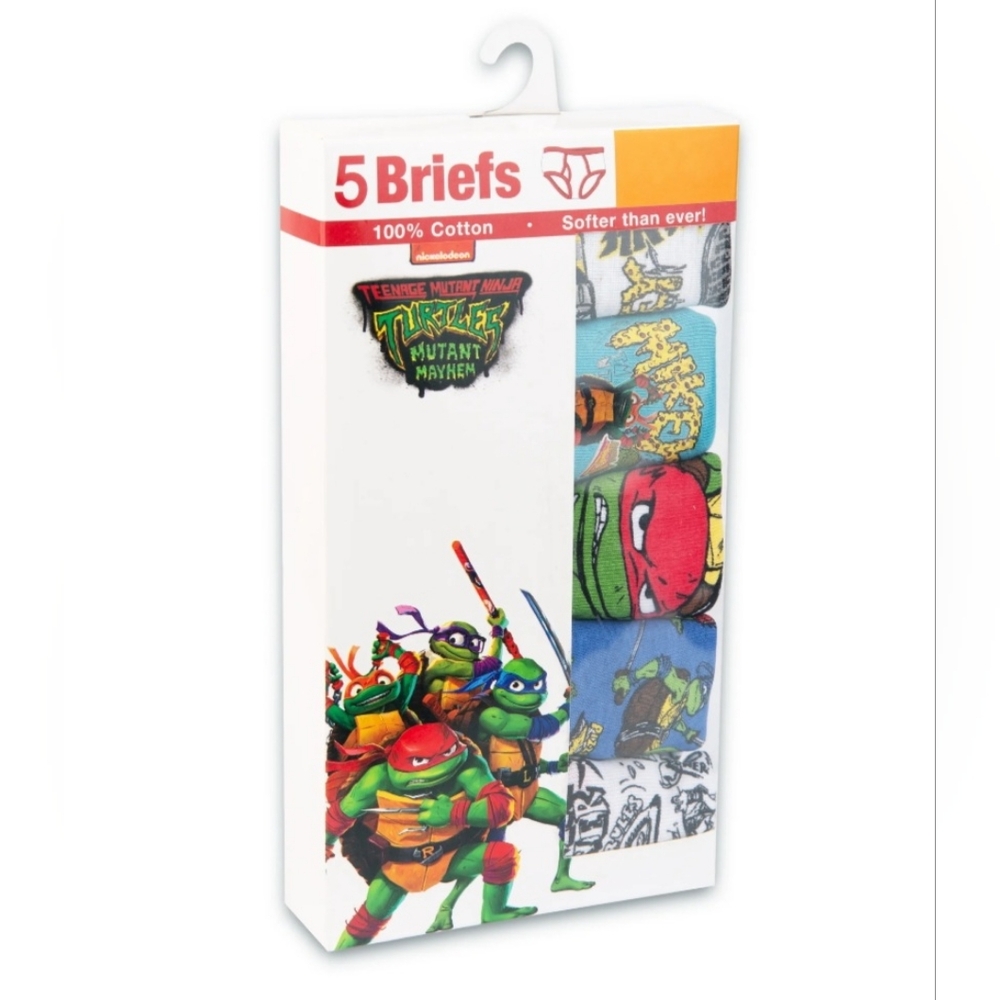 Nickelodeon Teenage Mutant Ninja Turtles Boys Briefs Pack of 5 - Size 4 - NIP